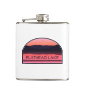 Flathead Lake Montana Red Sunrise Flachmann (Vorderseite)