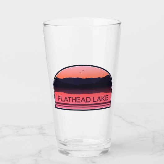 Flathead Lake Montana Red Sunrise Glas (Vorderseite)