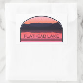 Flathead Lake Montana Red Sunrise Rechteckiger Aufkleber (Tasche)