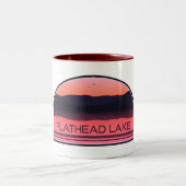 Flathead Lake Montana Red Sunrise Zweifarbige Tasse (Mittel)