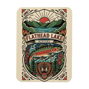 Flathead Lake Montana Reise Magnet