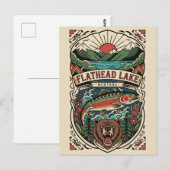 Flathead Lake Montana Reise Postkarte (Vorne/Hinten)