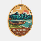 Flathead Lake Montana Schifffahrtsmarke Keramik Ornament (Rechts)
