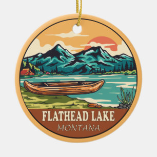 Flathead Lake Montana Schifffahrtsmarke Keramik Ornament