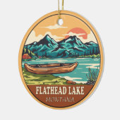 Flathead Lake Montana Schifffahrtsmarke Keramik Ornament (Links)