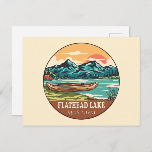 Flathead Lake Montana Schifffahrtsmarke Postkarte (Vorne/Hinten)