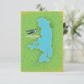 Flathead Lake Montana USA Karte Reiseplakat. (Stehend Vorderseite)