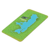 Flathead Lake Montana USA Karte Reiseplakat. Magnet (Linke Seite)