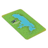 Flathead Lake Montana USA Karte Reiseplakat. Magnet (Rechte Seite)