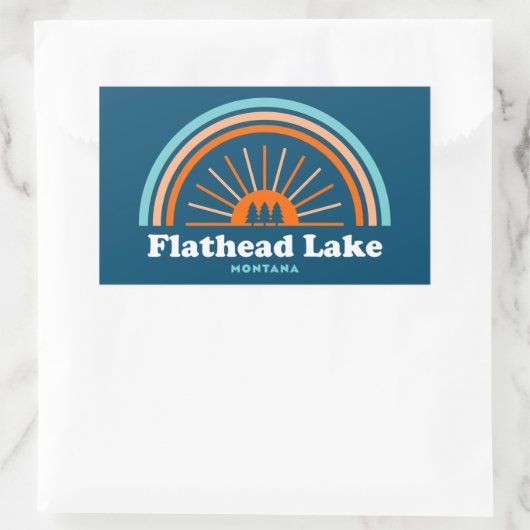 Flathead Lake Montanbow Rechteckiger Aufkleber (Tasche)