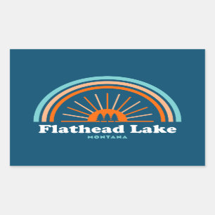 Flathead Lake Montanbow Rechteckiger Aufkleber