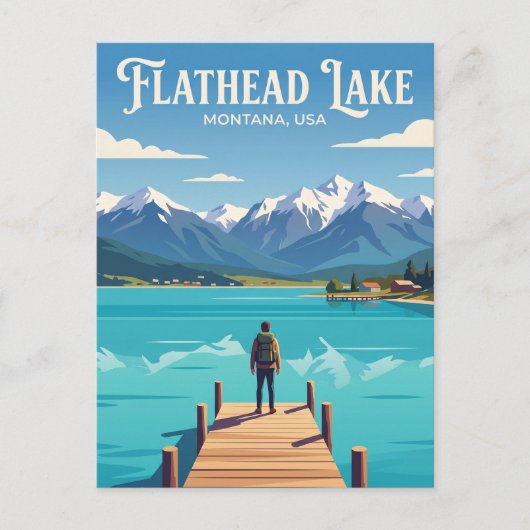 Flathead Lake USA Postkarte (Vorderseite)