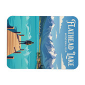 Flathead Lake USA wird zu Flathead Lake USA. Magnet (Horizontal)