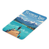 Flathead Lake USA wird zu Flathead Lake USA. Magnet (Linke Seite)