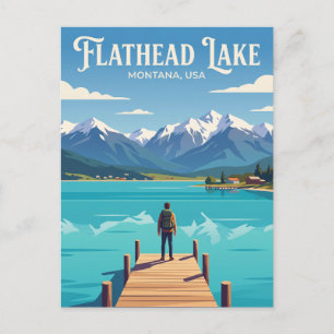 Flathead Lake USA wird zu Postkarte