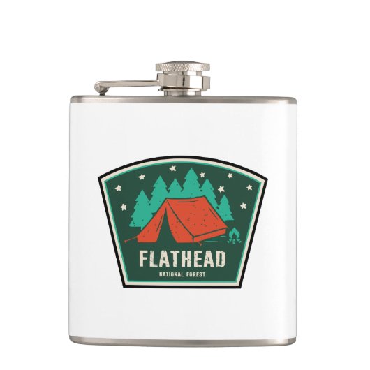 Flathead National Forest Camping Flachmann (Vorderseite)