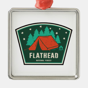 Flathead National Forest Camping Ornament Aus Metall