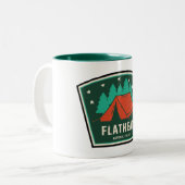 Flathead National Forest Camping Zweifarbige Tasse (Vorderseite Links)