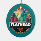 Flathead National Forest Montana Emblem Keramik Ornament (Links)