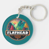 Flathead National Forest Montana Emblem Schlüsselanhänger (Rückseite)
