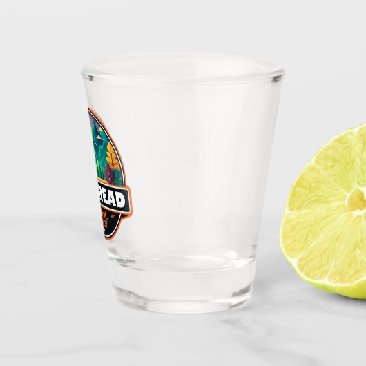 Flathead National Forest Montana Emblem Schnapsglas (Rechts)