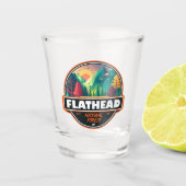 Flathead National Forest Montana Emblem Schnapsglas (Vorderseite)