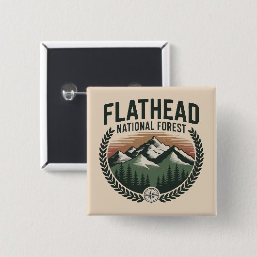 Flathead National Forest Montana Wilderness Button (Vorne & Hinten)