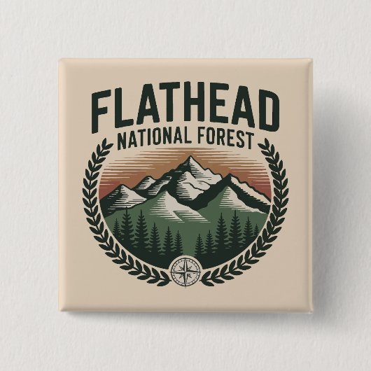Flathead National Forest Montana Wilderness Button (Vorderseite)