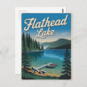 Flatheasee Montana Vintag Postkarte (Vorne/Hinten)