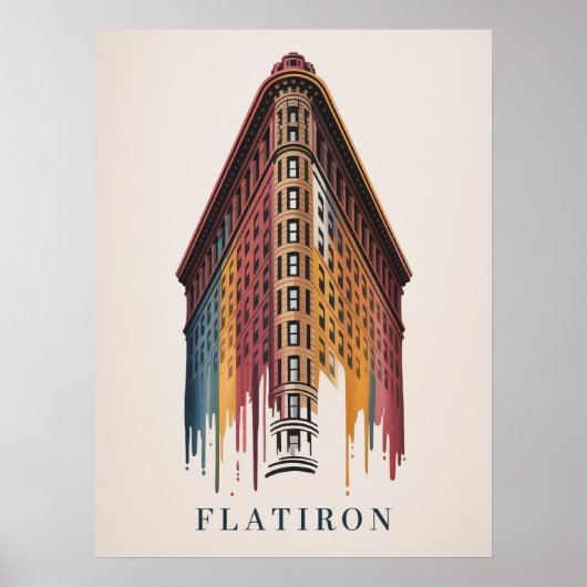 Flatiron Building Paint-Tropfstil Poster (Vorne)