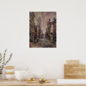 Flatiron District Straße mit Kopfsteinpflaster-Sch Poster (Küche)
