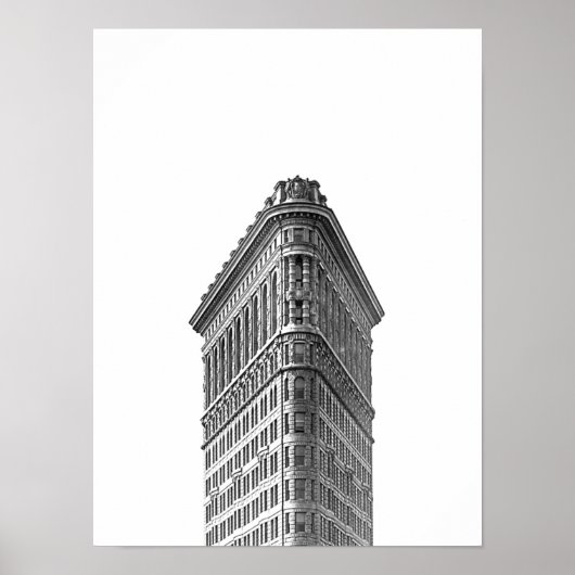 Flatiron Gebäude Black & White Minimalistisch Post Poster (Vorne)