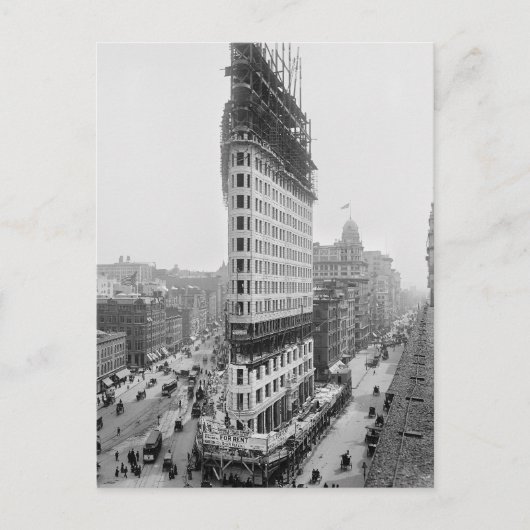 Flatiron Gebäude Construction, 1902 Postkarte (Vorderseite)