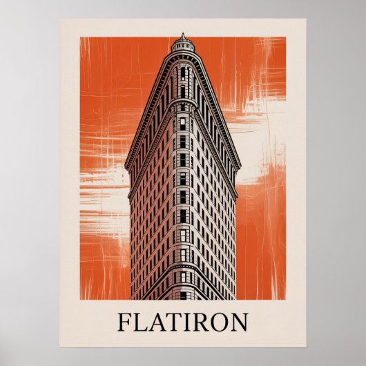 Flatiron-Gebäude Grafik Orange Poster (Vorne)