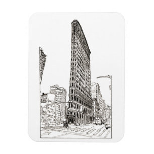 Flatiron Gebäude New York City Illustration Magnet