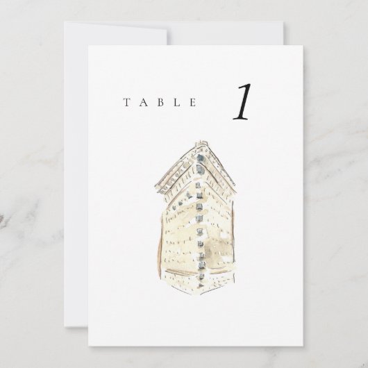 Flatiron Gebäude New York Wedding Tischnummer (Vorderseite)