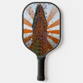 Flatiron Gebäude - Orange & White Rays Pickleball Schläger (Rückseite)