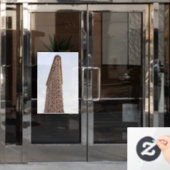 Flatiron-Gebäude-Postkarte Fensteraufkleber (Büro Tür)