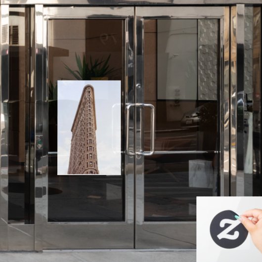 Flatiron-Gebäude-Postkarte Fensteraufkleber (Büro Tür)