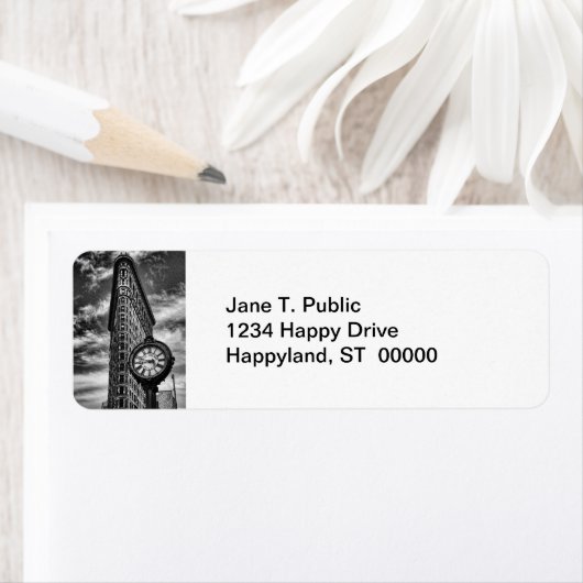 Flatiron Gebäude und Uhr in Schwarz und Weiß (Insitu)