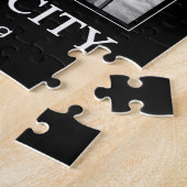 Flatiron Gebäude und Uhr in Schwarz und Weiß 1C Puzzle (Seite)