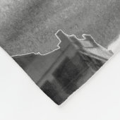 Flatiron Gebäude und Uhr in Schwarz und Weiß Fleecedecke (Ecke)