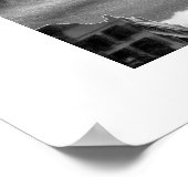 Flatiron Gebäude und Uhr in Schwarz und Weiß Poster (Ecke)