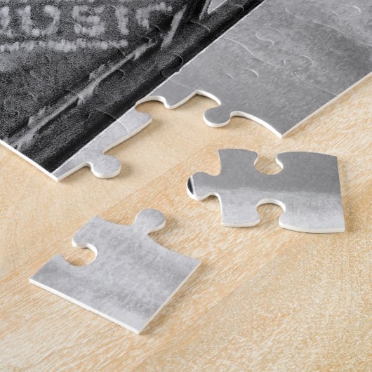 Flatiron Gebäude und Uhr in Schwarz und Weiß Puzzle (Seite)