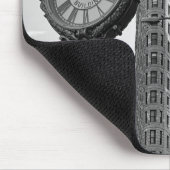 Flatiron Gebäude und Uhr in Schwarz-weißem #2 Mousepad (Ecke)