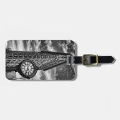 Flatiron Gebäude und Uhr in Schwarzweiss Gepäckanhänger (Vorderseite horizontal)