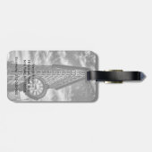 Flatiron Gebäude und Uhr in Schwarzweiss Gepäckanhänger (Rückseite horizontal)