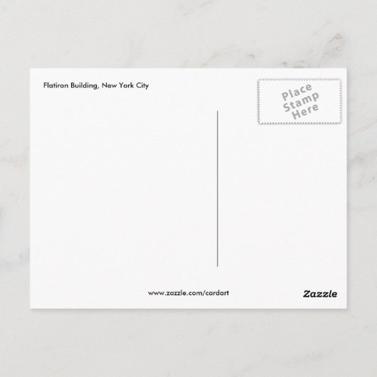 Flatiron Postkarte (Rückseite)
