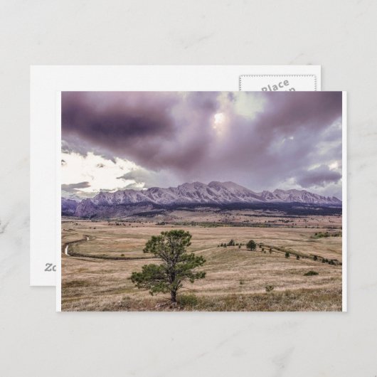 Flatirons bei Sonnenuntergang Postkarte (Vorne/Hinten)