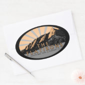 Flatirons, Chautauqua Park, BoulderStickers Ovaler Aufkleber (Umschlag)